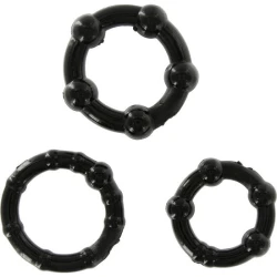 Set de trei inele penis, Negru