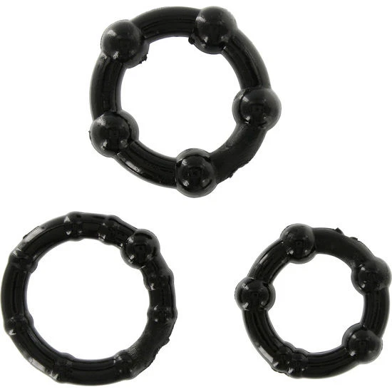 Set de trei inele penis, Negru