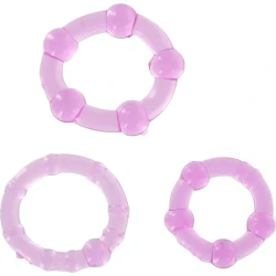 Set de trei inele pentru penis, Roz liliachiu