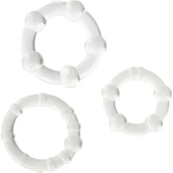 Set de trei inele penis transparente, Roz