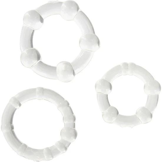 Set de trei inele penis transparente, Roz
