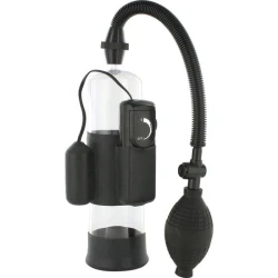 Pompă de erecție pentru penis cu vibrator, Negru