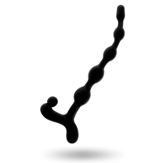 Mărgele anale din TPR, negru, 22 cm