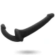 Dildo fără ham din TPR și silicon, negru, 26 cm