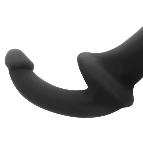 Dildo fără ham din TPR și silicon, negru, 26 cm