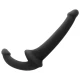 Dildo fără ham din TPR și silicon, negru, 26 cm