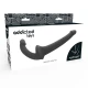 Dildo fără ham din TPR și silicon, negru, 26 cm