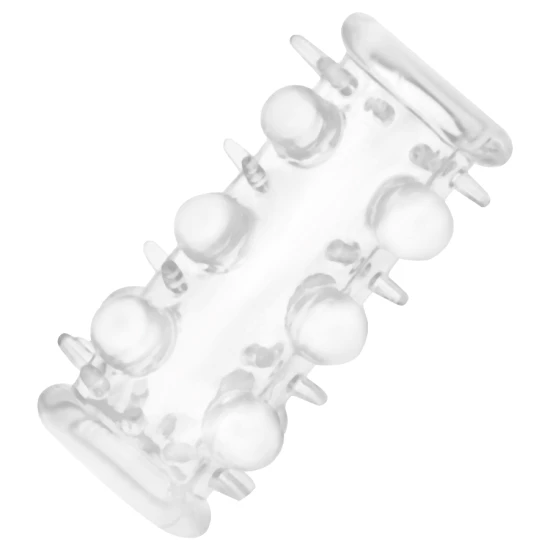 Mască Penis Transparentă - Textură Stimulantă, Maro, Mărime Unică.