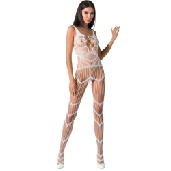 Body sexy PASSION - BS058 - Decupat, Alb, Mărime unică