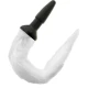Plug Anal Darkness, Silicon Cu Coadă Albă, Negru