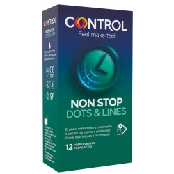 CONTROL - Prezervative Model cu puncte și linii, transparent
