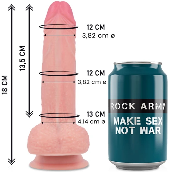 ROCKARMY - DILDO Tip mustang din silicon lichid premium, realist, natural - 18 cm x 4,14 cm