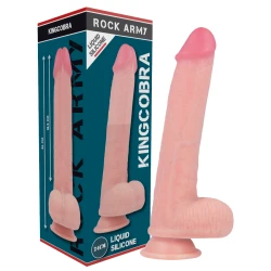 ROCKARMY - DILDO REALIST DIN SILICON LICHID, KINGCOBRA, 24 CM, Culoare naturală