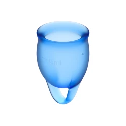 Cupă menstruală Feel Confident din silicon medical, bleumarin, 15/20 ml