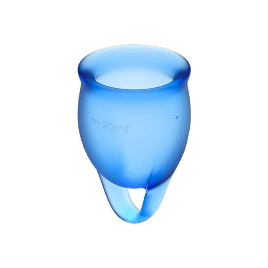 Cupă menstruală Feel Confident din silicon medical, bleumarin, 15/20 ml