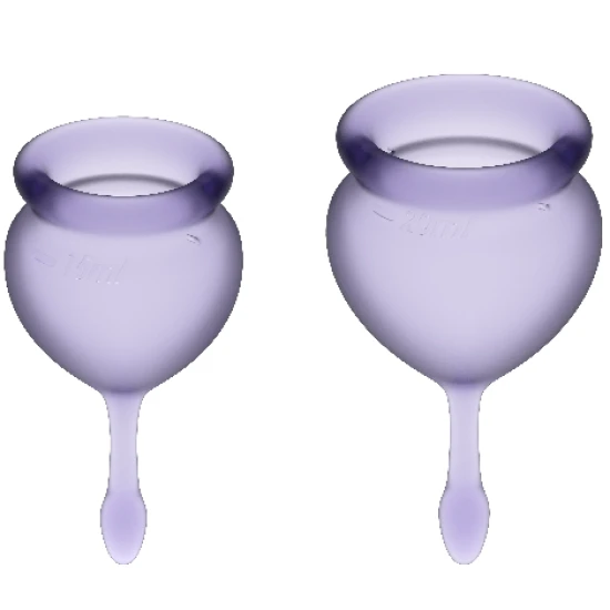 Cupa Menstruală Satisfyer - Feel Good, Mov, 15 + 20 ml