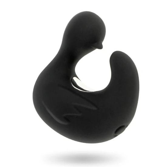 DUCKYMANIA - DUȘCĂ REÎNCĂRCABILĂ DIN SILICON, STIMULARE - Culoare Negru & Argintiu