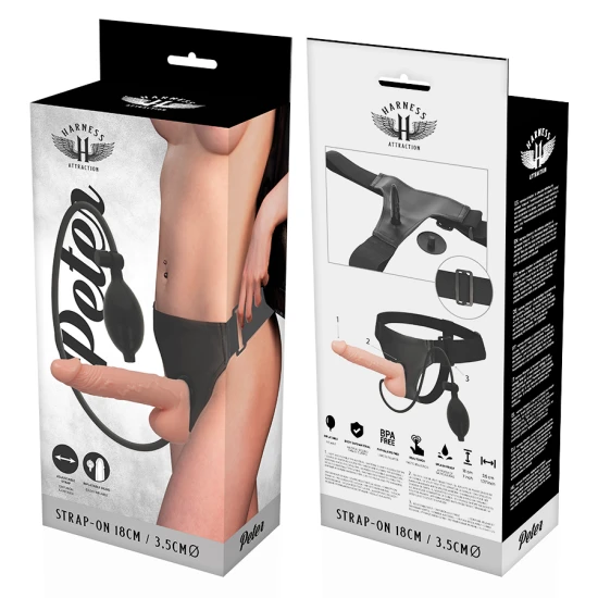 Vibrator Inflatable Peter - 18 cm, 3.5 cm, Negru.