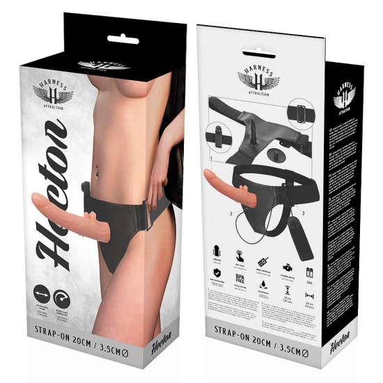 HAMNESS ATTRACTION - Ham cu vibrator, Negru, 20 cm - 3.5 cm