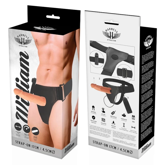 HAMNESS ATTRACTION - Ham cu penis gol Willian cu vibrator, 17 cm x 4,5 cm