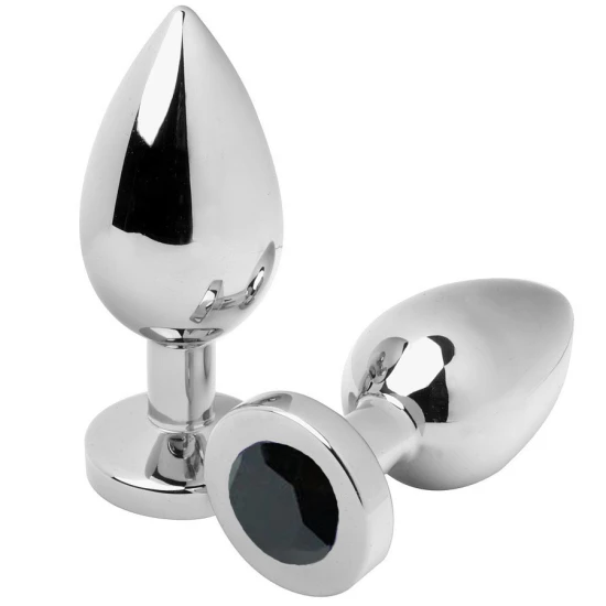 Dop anal tip diamant, Negru, Small, 5.71 cm