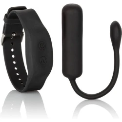 Vibrator mini Bullet cu brățară, silicon, roz, USB
