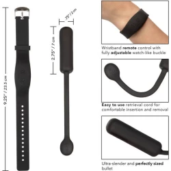Vibrator mini Bullet cu brățară, silicon, roz, USB