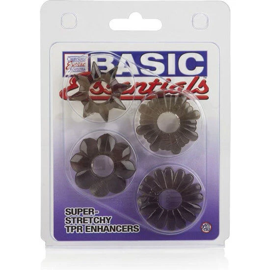 Set 4 accesorii pentru penis, TPR, diferite forme