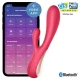 Vibrator Mono Flex din silicon, roșu, cu app