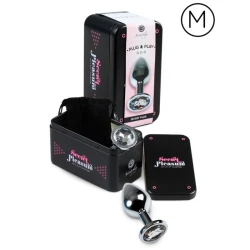 Plug anal transparent din aluminiu, 7 cm