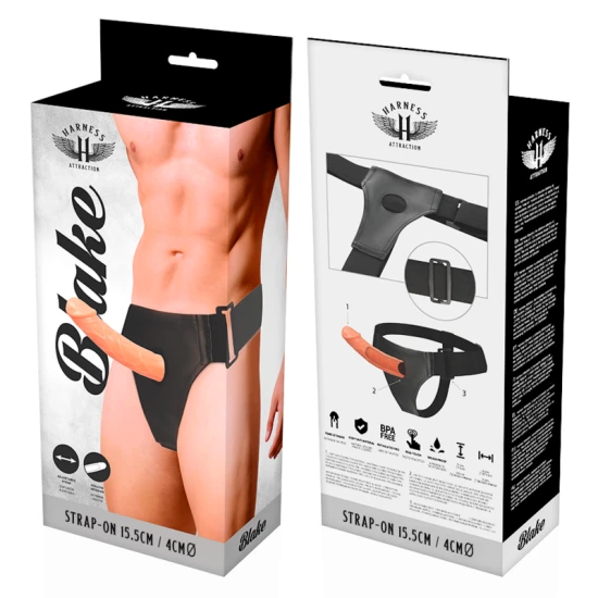 HAMNESS - Model tip penis gol, Negru, 15,5 cm - 4 cm