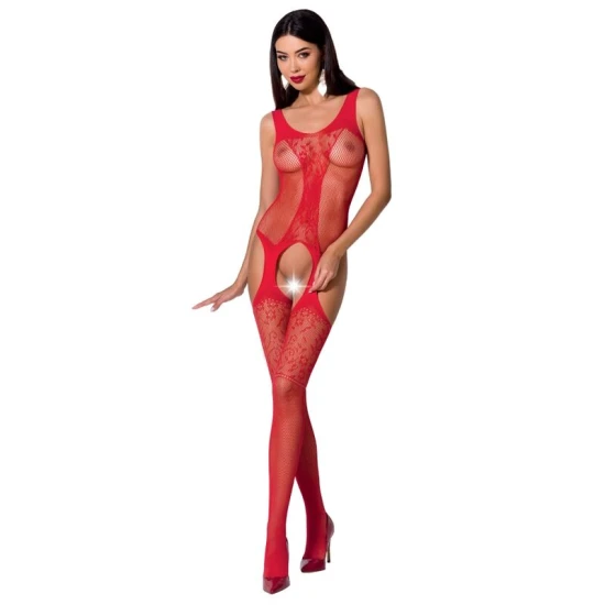 Body sexy BS072 - Dantelă și transparențe, Roșu, Mărime unică