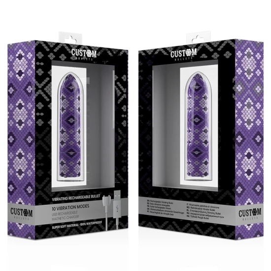 Vibrator Tip Glonț Snake, magnetic, 10 intensități, mov