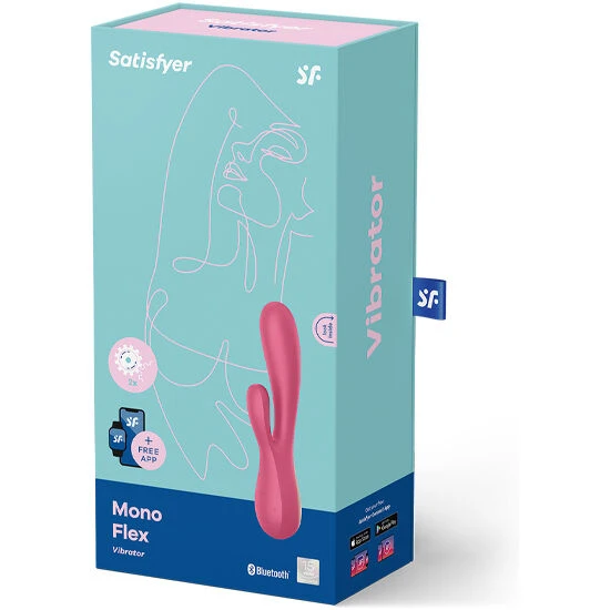 Vibrator Mono Flex din silicon, roșu, cu app
