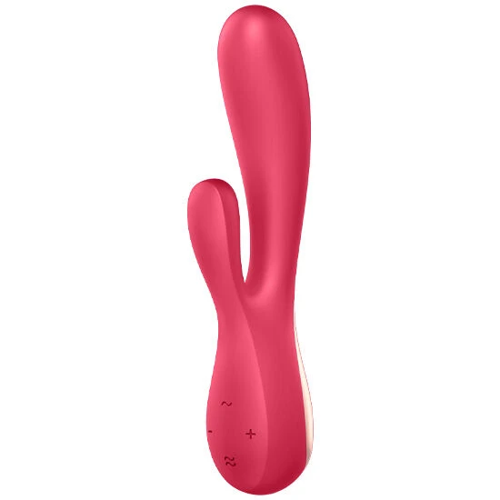 Vibrator Mono Flex din silicon, roșu, cu app