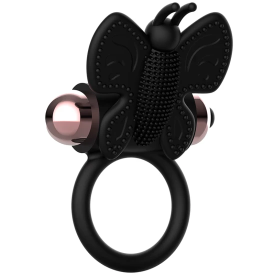 Inel Vibrator Coquette Chic Desire - Fluture, Negru/Auriu
