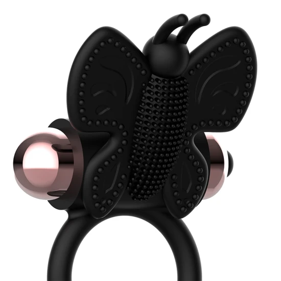Inel Vibrator Coquette Chic Desire - Fluture, Negru/Auriu