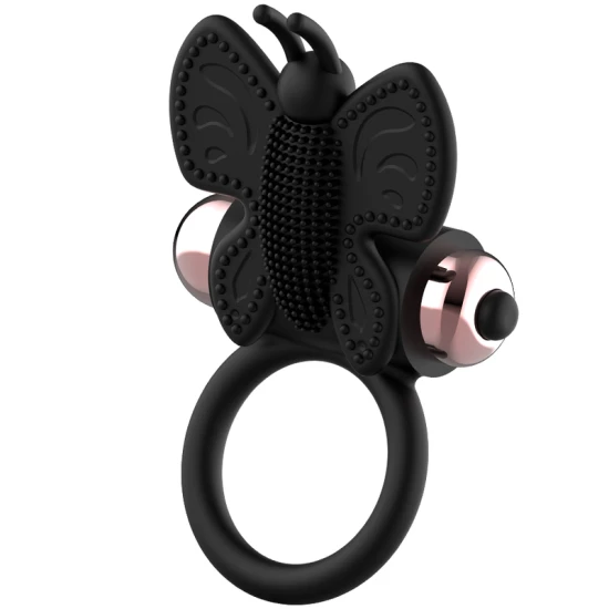 Inel Vibrator Coquette Chic Desire - Fluture, Negru/Auriu