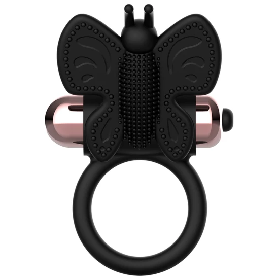 Inel Vibrator Coquette Chic Desire - Fluture, Negru/Auriu