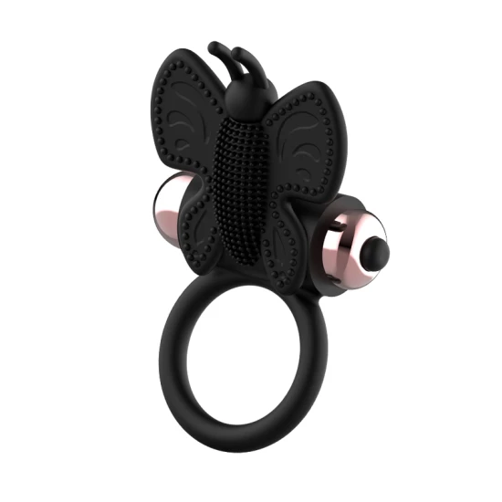 Inel Vibrator Coquette Chic Desire - Fluture, Negru/Auriu