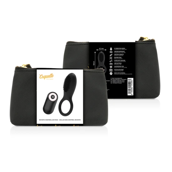 Inel Vibrator Coquette Chic Desire - Reîncărcabil, Negru/Auriu