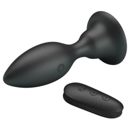 Plug anal cu vibrații, Negru, telecomandă