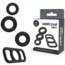 Set inele pentru penis, 4 piese, Roz