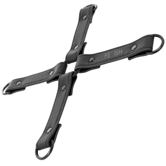 Cătușe Bondage din piele vegană, negru, ajustabile