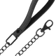 COLIER BDSM - LANT CU CĂPTUȘEALĂ DIN NEOPREN, NEGRU