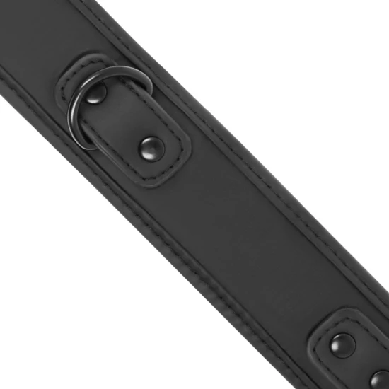COLIER BDSM - LANT CU CĂPTUȘEALĂ DIN NEOPREN, NEGRU