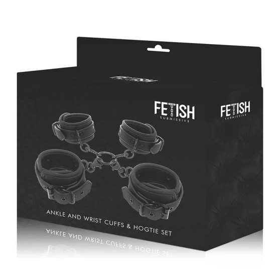 Set de cătușe pentru mâini și glezne - Fetish Submisive, cu căptușeală din neopren