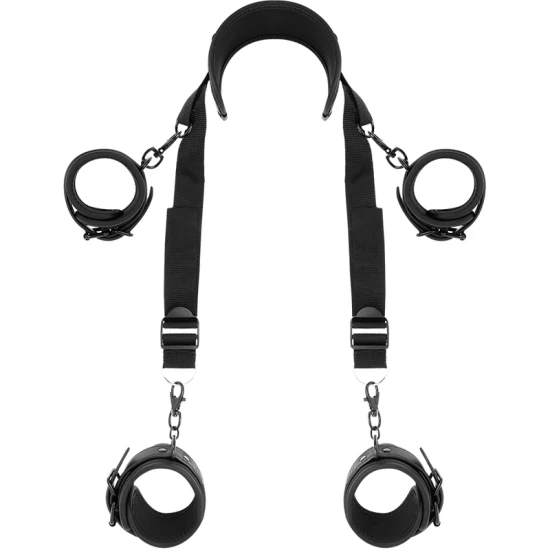 Set poziție master cu 4 cătușe cu căptușeală din neopren, Roz