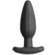 Plug anal din silicon negru pentru electrostimulare, mărime medie