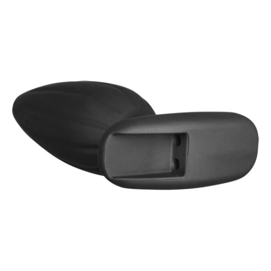 Plug anal din silicon negru pentru electrostimulare, mărime medie
